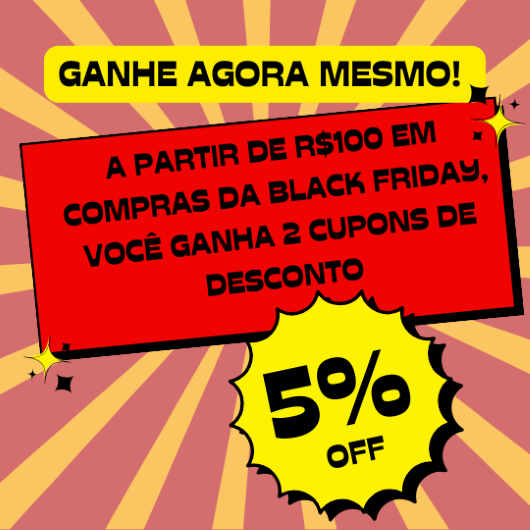 Cupom de desconto - apartir de 100 reais em compras da Black friday